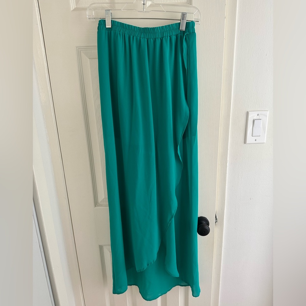Lush Teal Sheer Maxi Skirt
